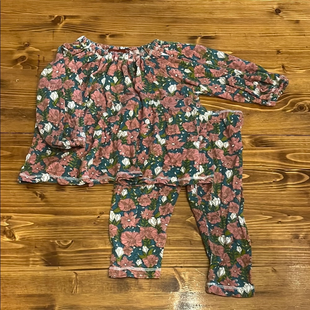 Milk barn  Kids set - Pink and Green floral